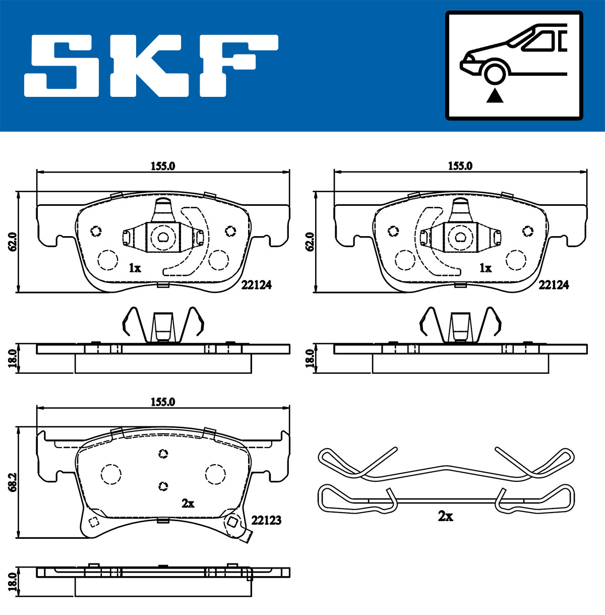 Set placute frana,frana disc VKBP 80301 A SKF